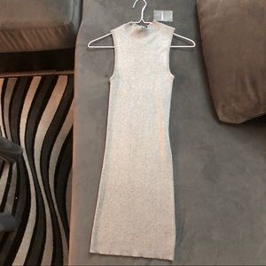 Heather grey ribbed knit dress